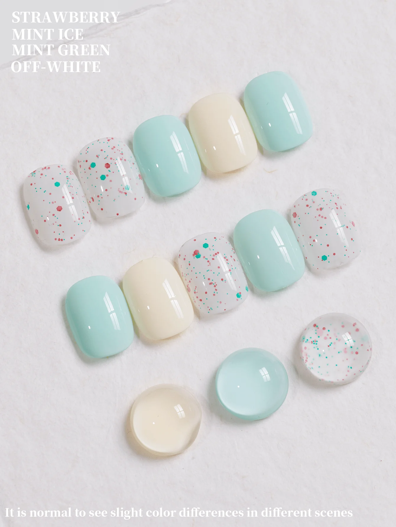 3Pcs 15ML Mint Green White Nail Gel Set Semi Permanent Nail Art Soaking UV LED Nail Salon DIY Nail Salon Gel For Spring Summer