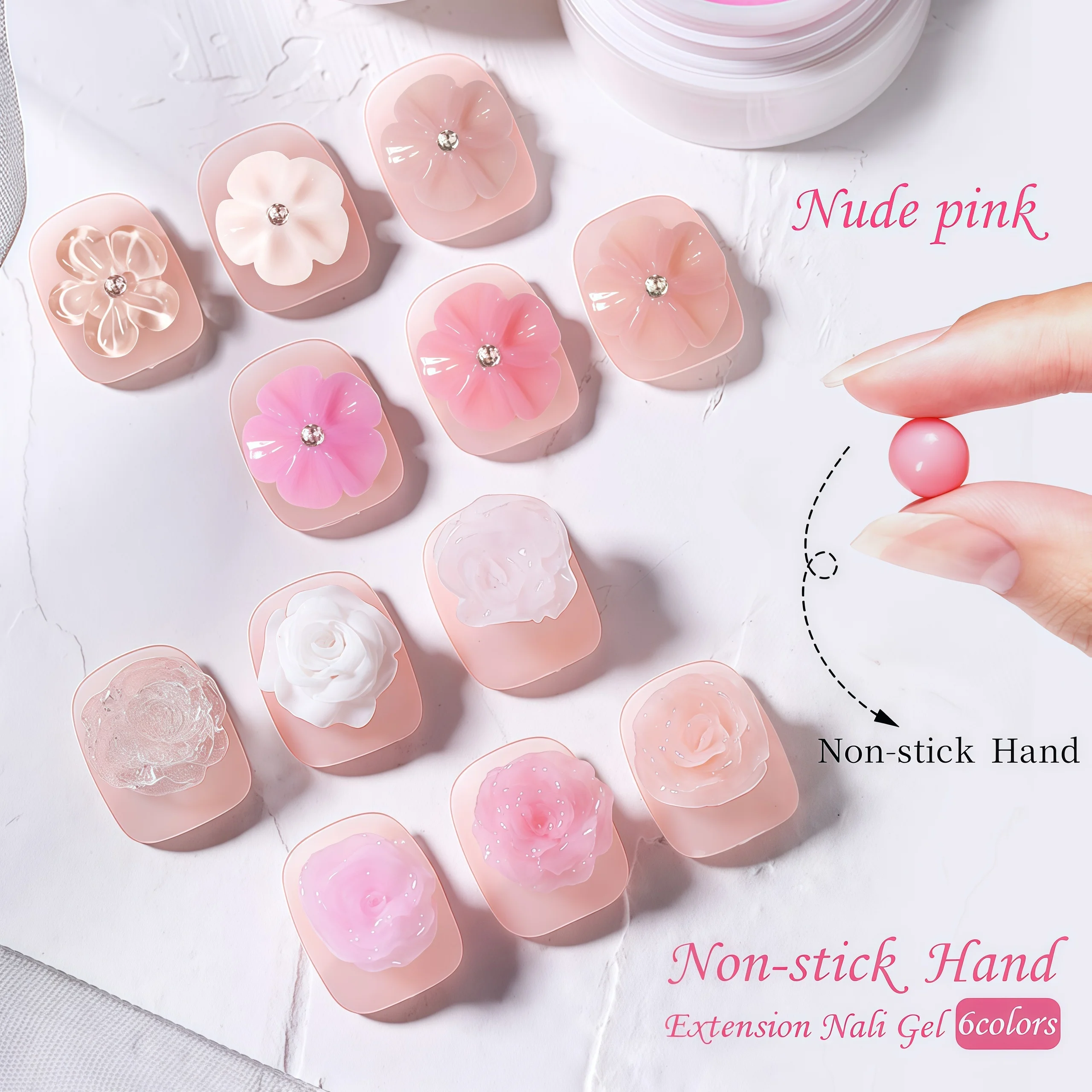 5D Nicht-Klebendes Handmodellier-Gel, 8ml Langanhaltende Überlagerung, Erzeugt 3D-Nagelformen, Salonqualität, Nagelkunst DIY – Detail 9