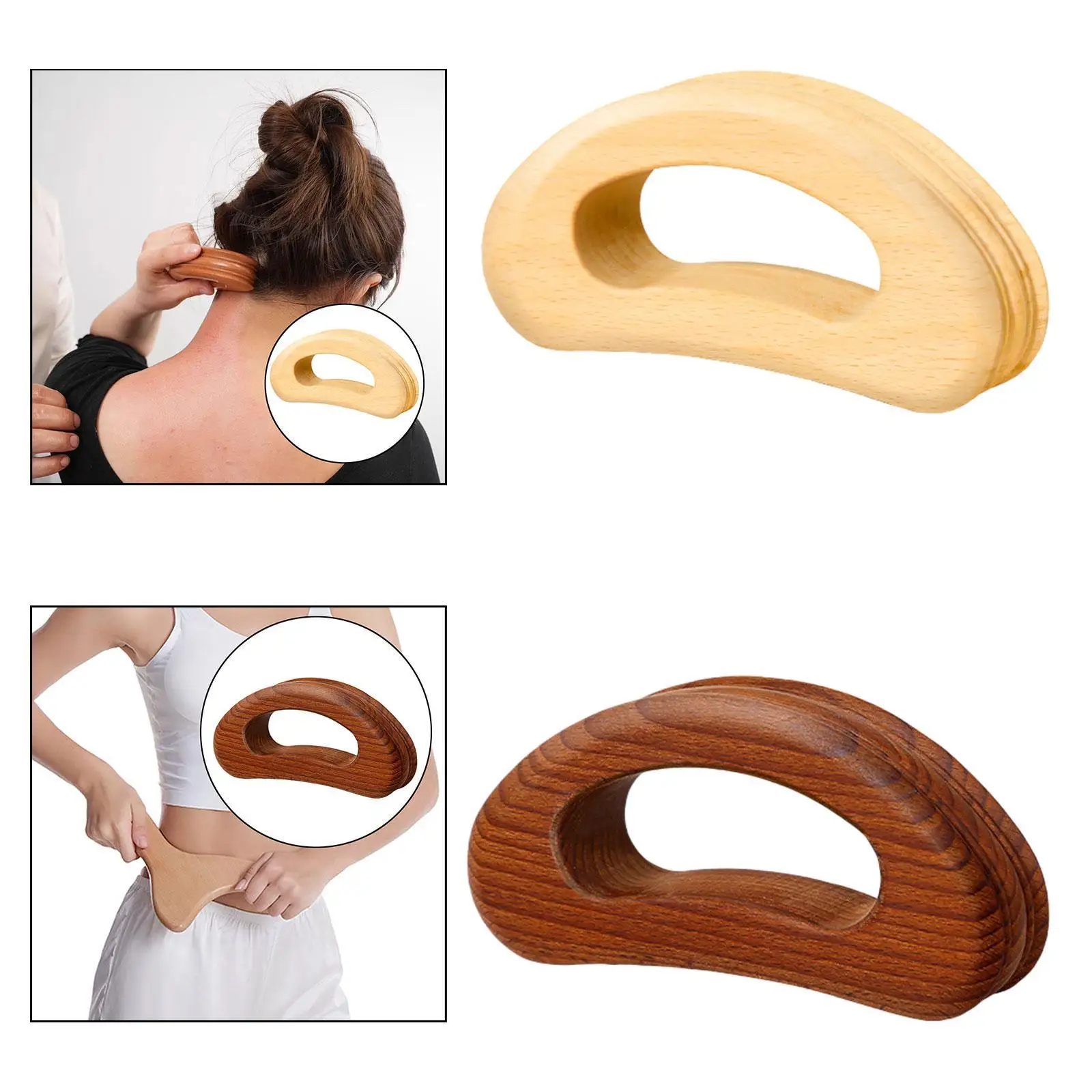 Ferramenta de massagem de madeira prática resistente ao desgaste ferramenta Gua Sha para rosto corpo pescoço