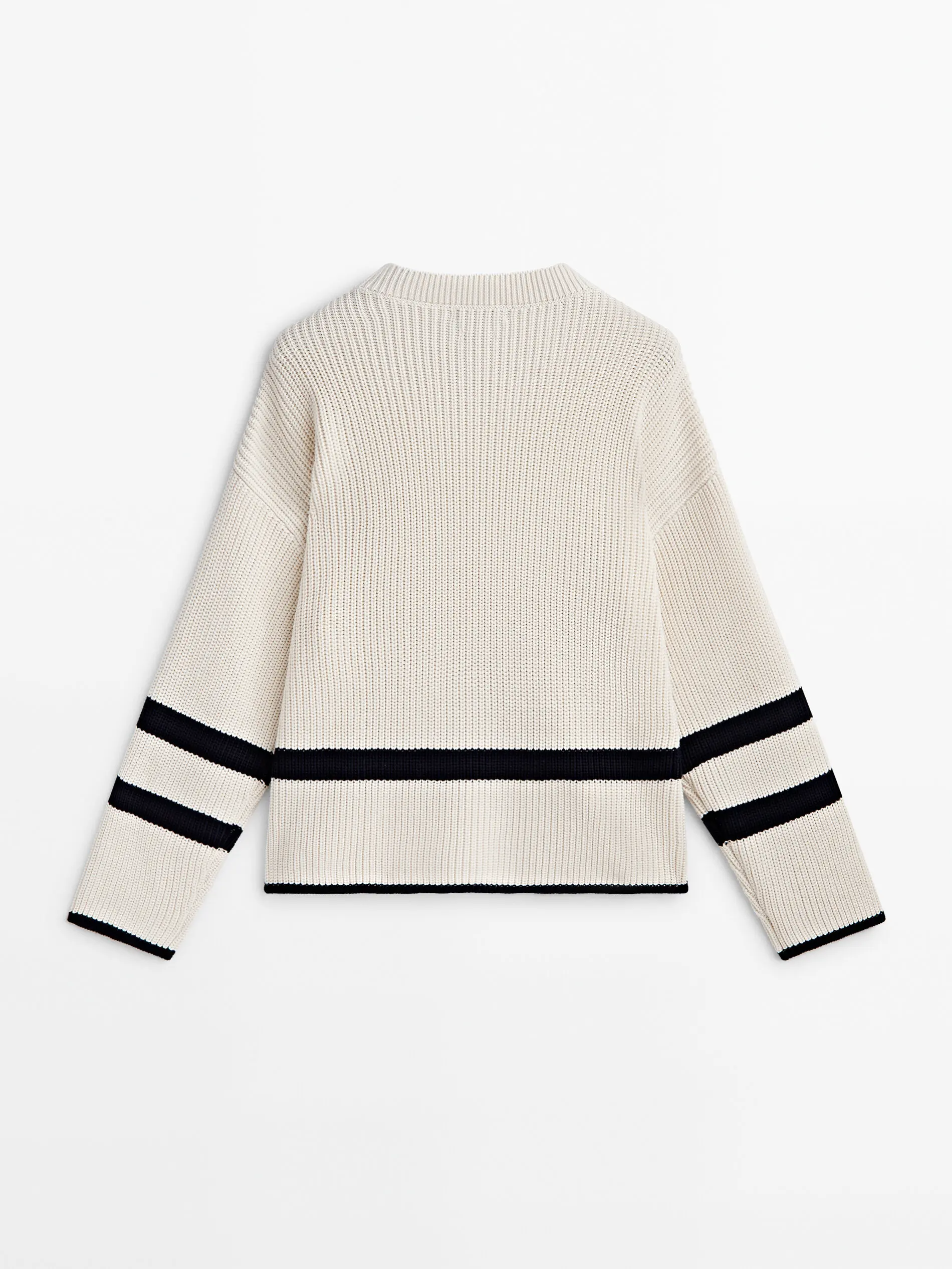 Ethereal MD 2023 autumn new style of French striped side button split knit long-sleeved sweater