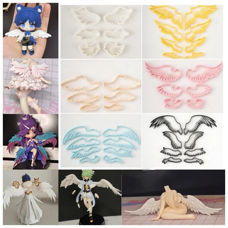 خفيفة الطين نسبة الملاك الجناح قطع قالب بوليمر كلاي القاطع DIY بها بنفسك الرسوم المتحركة شخصية أجنحة الزخرفية صنع أدوات