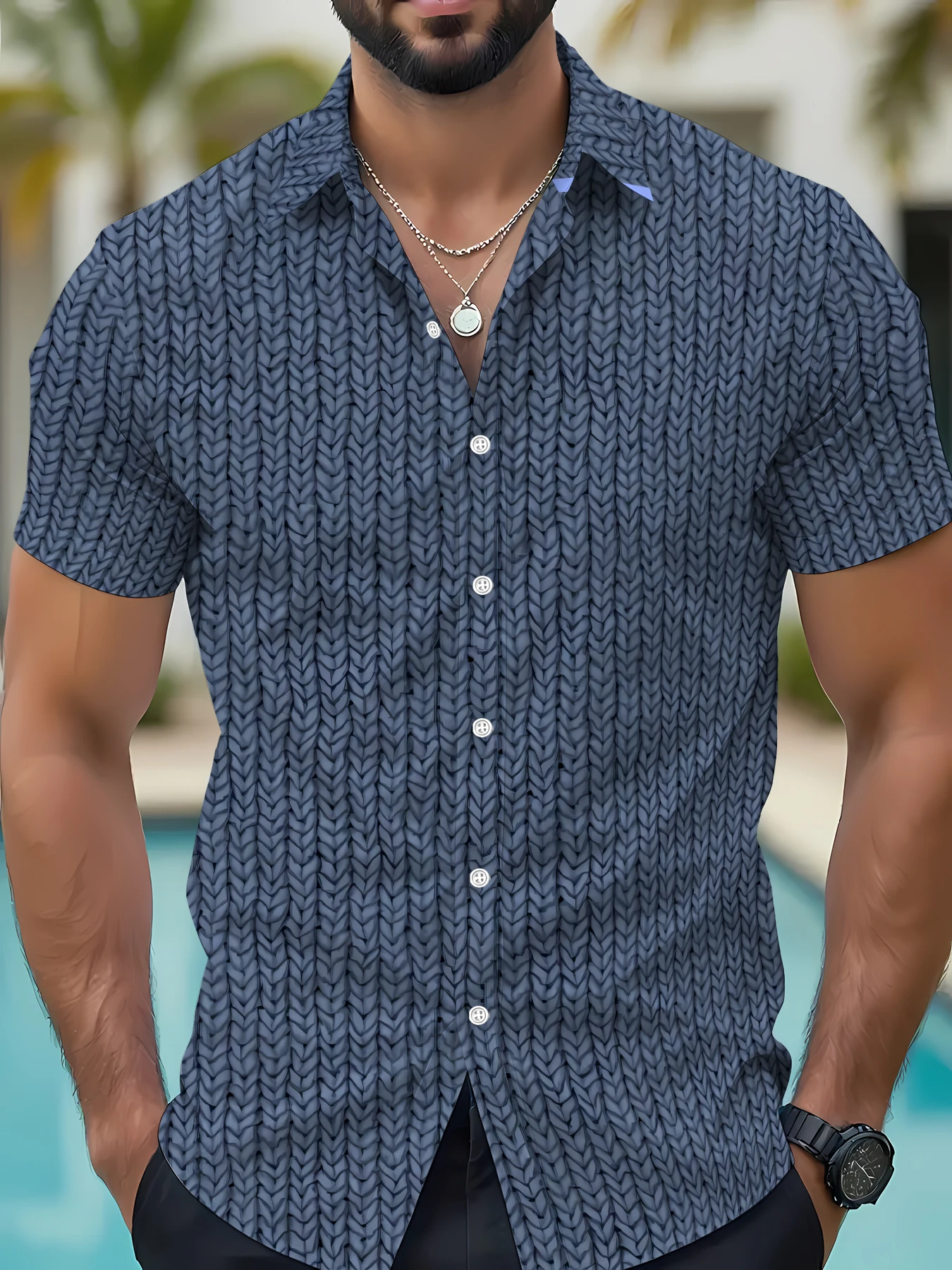 2026 Summer Men's Shirt - 3D Printed Design Breathable and Sweat-Wicking Casual and Fashionable Refreshing Men's Clothing