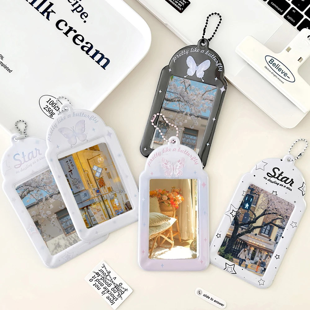 3-inch Cartoon Photo Pocket Keychain Goo Card Holder Idol Photo Display Photo Frame Idol Photo Sleeves Photocards Protector