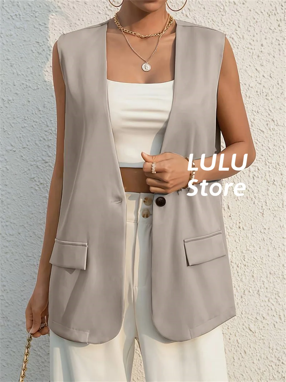 Women's Vest Jacket Sleeveless Solid Color Loose Casual Sports Style Fast Shipping  Elegant Outwear Gilet жилетка женская