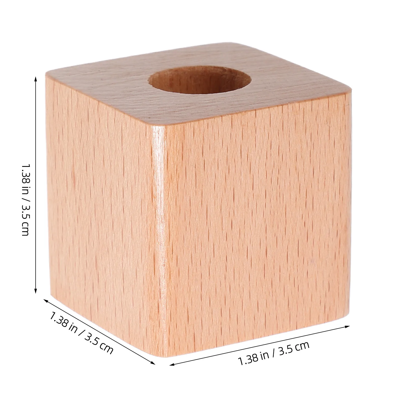 Single Wooden Pen Holder for Desk Square Base Office Organizer Pen Stand Minimalist Desktop Storage and Office Essentials