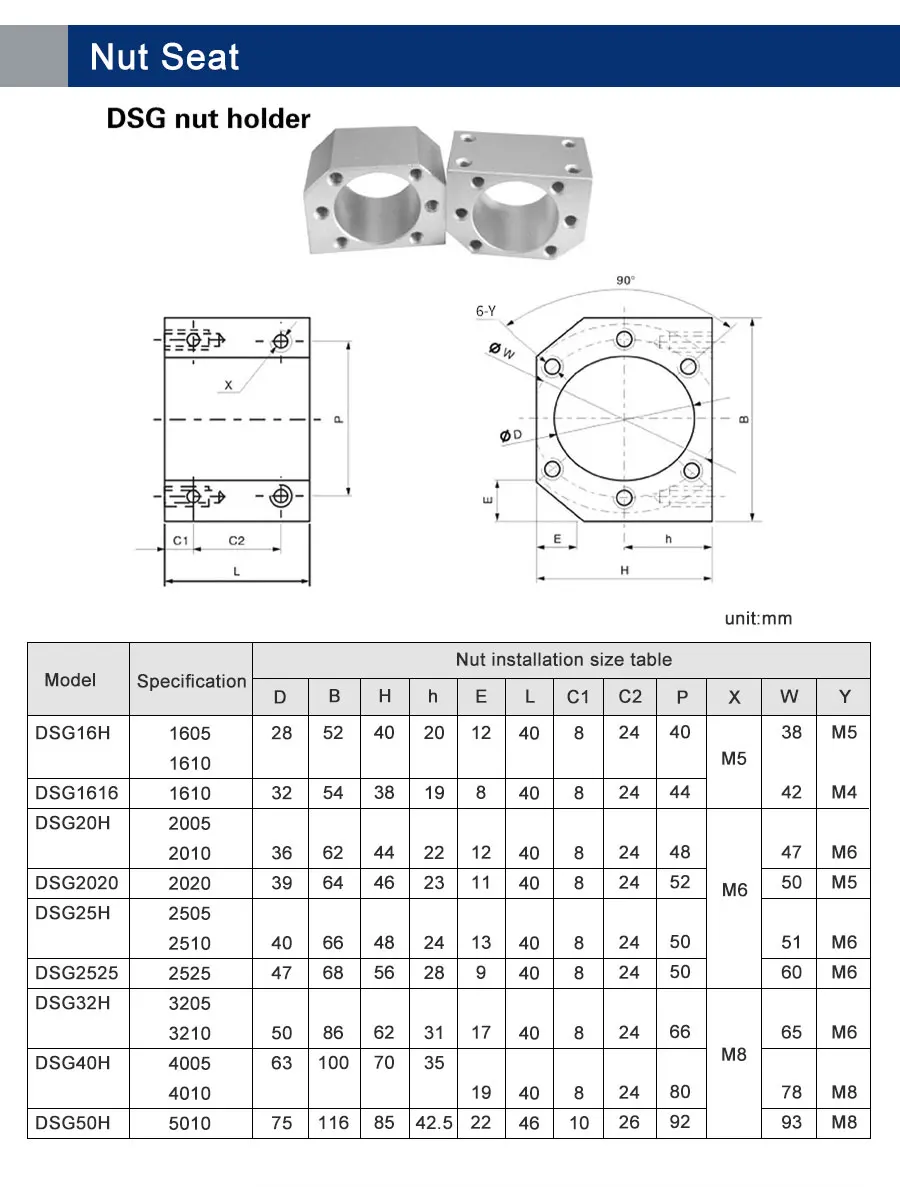 Kugelumlaufspindel-Set SFU1605 RM1605 150mm-1600mm+HM12-57 HM12-60 für Nema23/24 Aluminiumguss BF12+Kupplung XB30*40+DSG16H für CNC-Teile – Detail 8