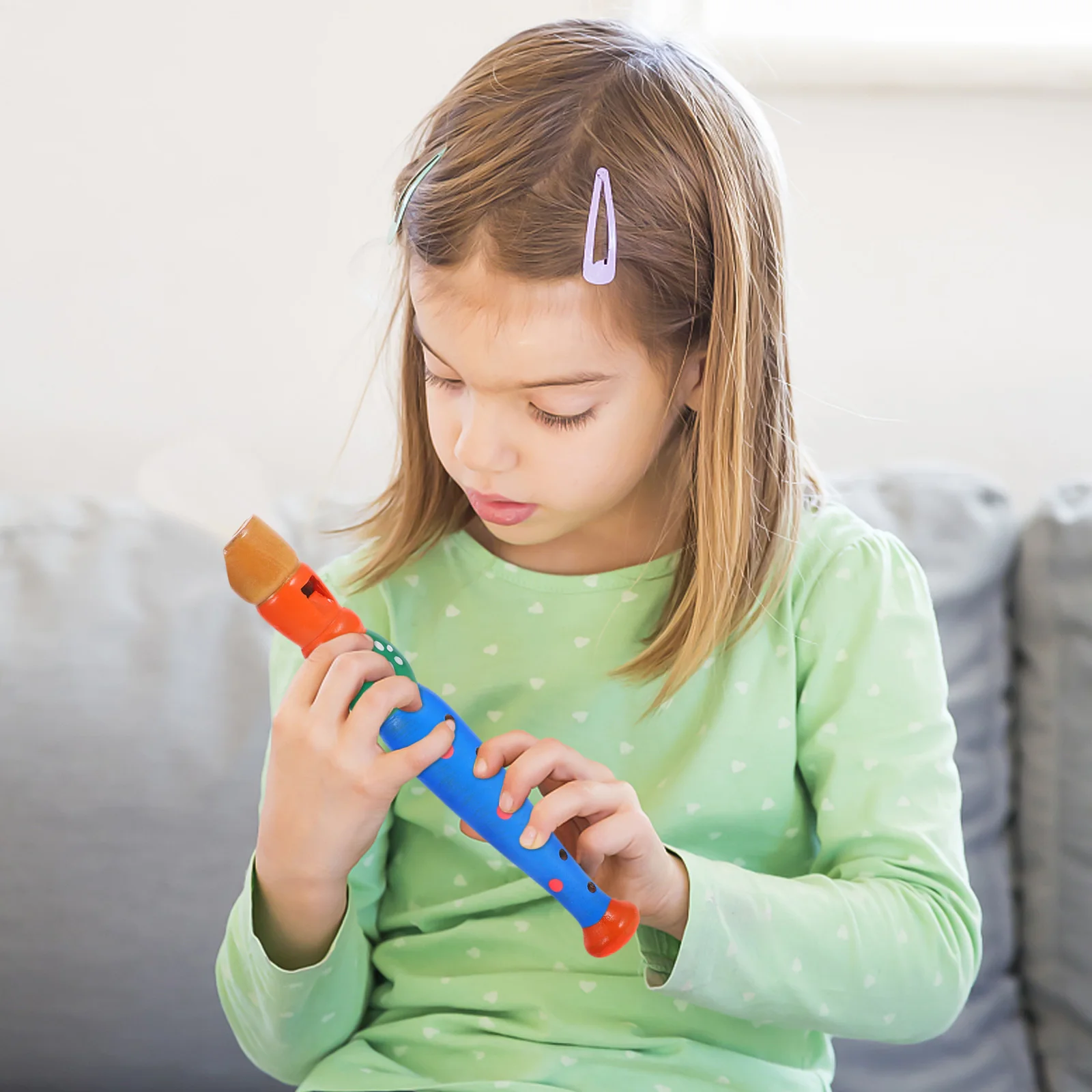 

Wooden Flute 6-Hole Beginner Recorder For Music Learning Instrument Bright Color Plastic Wind