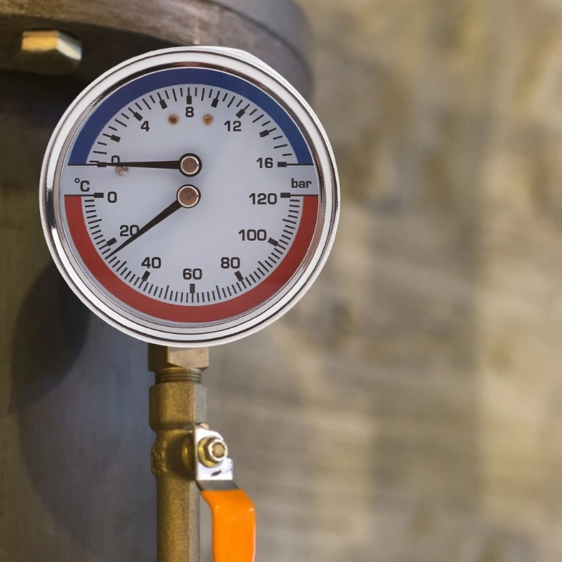 Thermal Pressure Gauge 0-16Bar 0-120℃ Stainless Thermo-manometer Boiler Temperature Pressure Gauge for Floor Heating