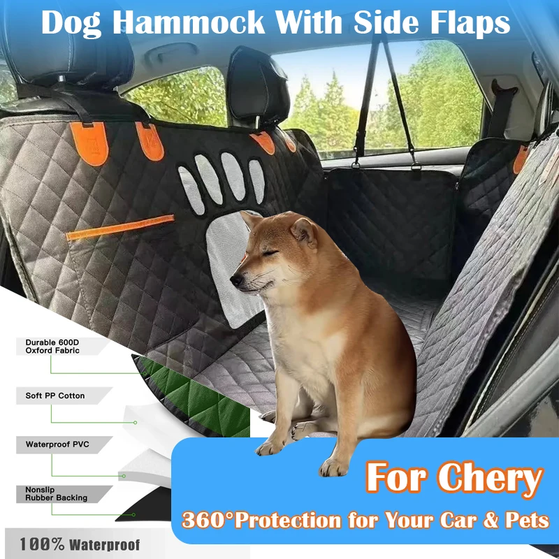 

For Back Seat Dog Car Hammock with Visual Mesh Window and Side Zipper Car Seat & Door Protection For Chery Tiggo 7 8 Pro Plus