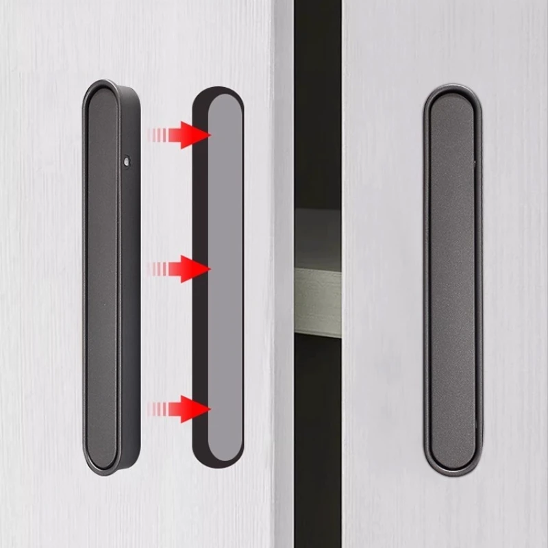 

Hidden handle, embedded, concealed gray invisible sliding door handle, wardrobe drawer handle, slotted gold handle