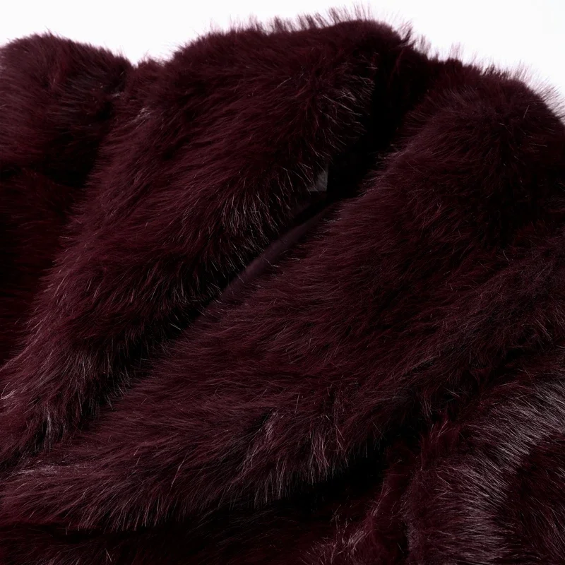 Luxury Lapel Faux Fur Short Coat For Women Casual Fluffy Full Sleeve Warm Female Jacket Autumn Winter Lady Commuter Outerwears