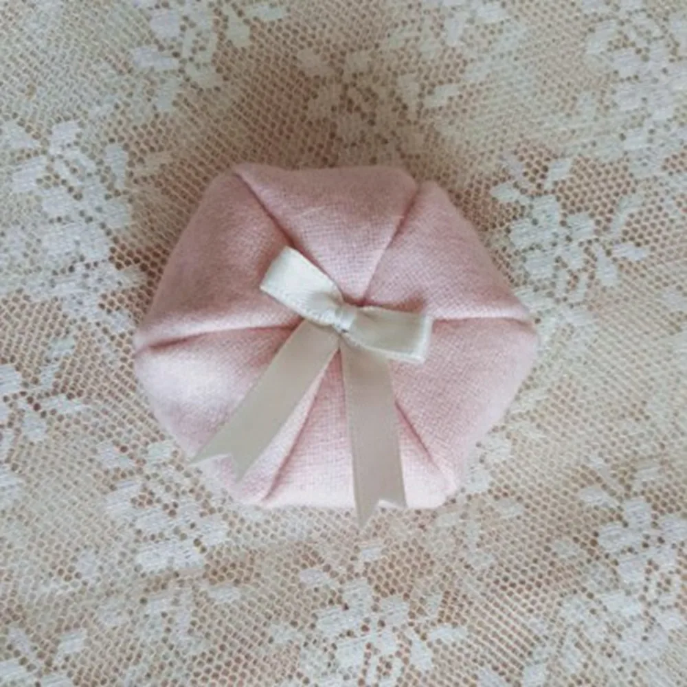 

Fashionable Doll Woolen Beret Hat Cute Kids Gift Toys Winter Hexagon Hat DIY Handmade Bow Hat Accessories for 1/11 ob11 Dolls