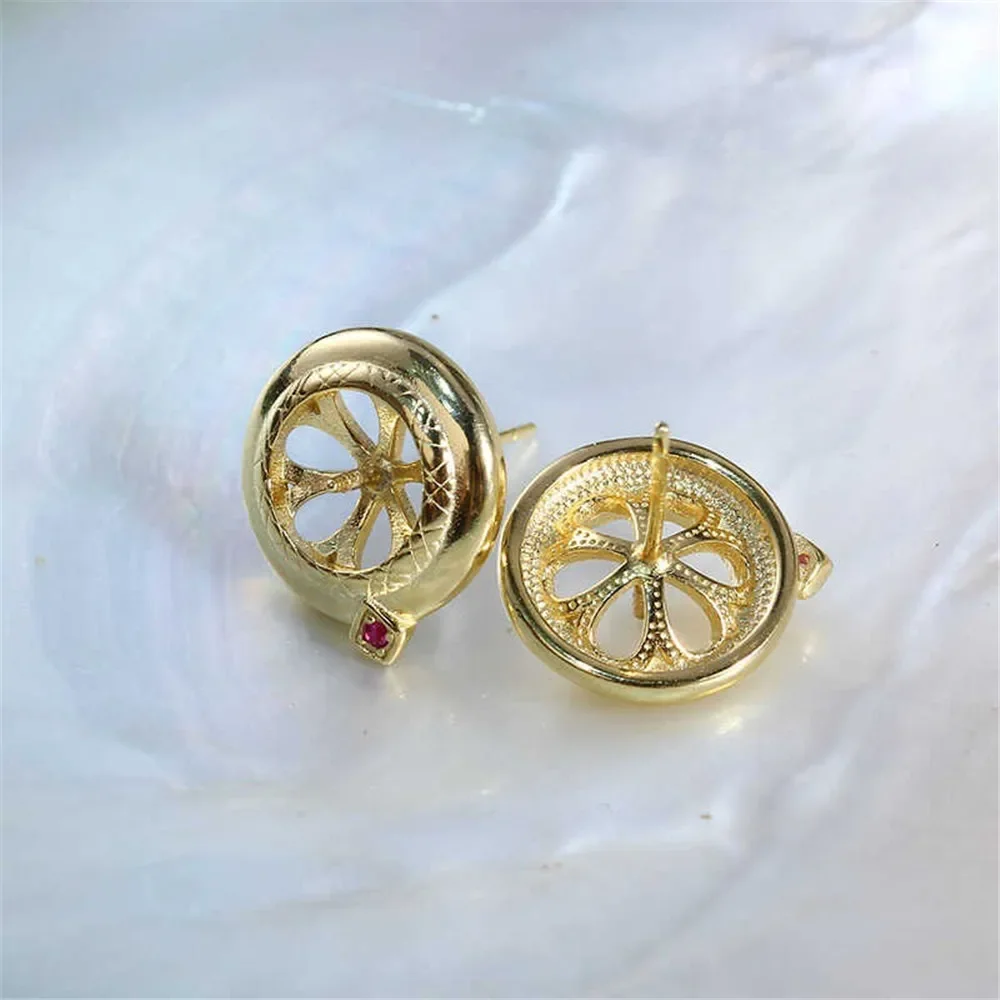 S925 Sterling Silver Pearl Earring Settings DIY Jewelry Making Supplies Blank Earring Posts for Handcrafted Accessories No Pearl