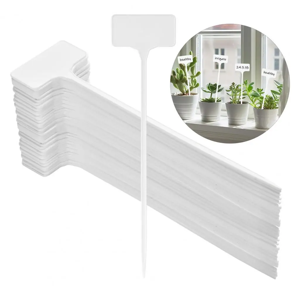 Garden Labels 30 Pcs Waterproof Plant Labels T-shape Plastic Garden Markers Plant Tags for Outdoor Indoor Potted Plants Herbs