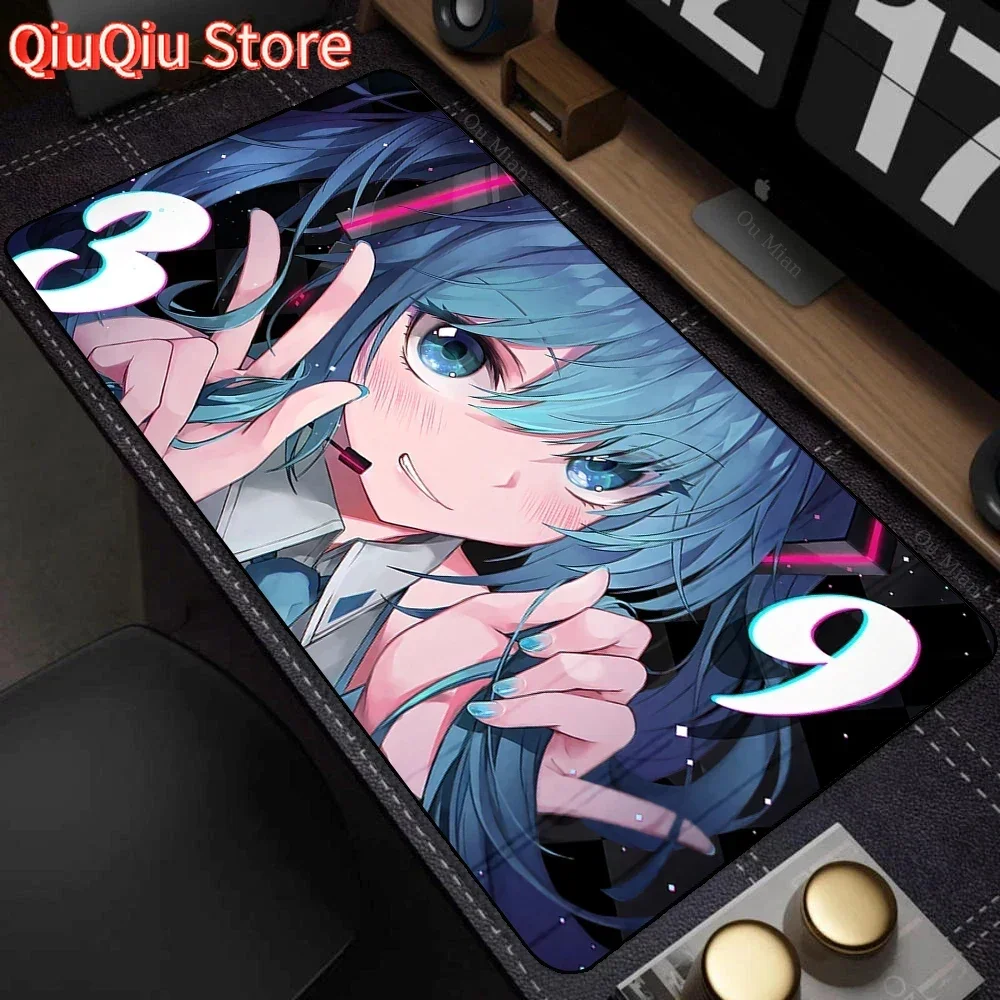 

Popular virtual diva H-Hatsune Cute Miku Mouse Pad Non-Slip Rubber Edge Locking Mousepads Game Play Mat for Notebook PC Computer