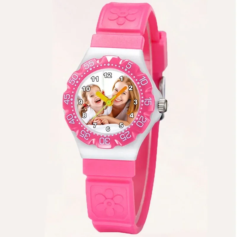 A3331 Dropship reloj de goma para niños reloj con foto personalizada relojes con imagen personalizada reloj de pulsera creativo para regalo de cumpleaños para niños