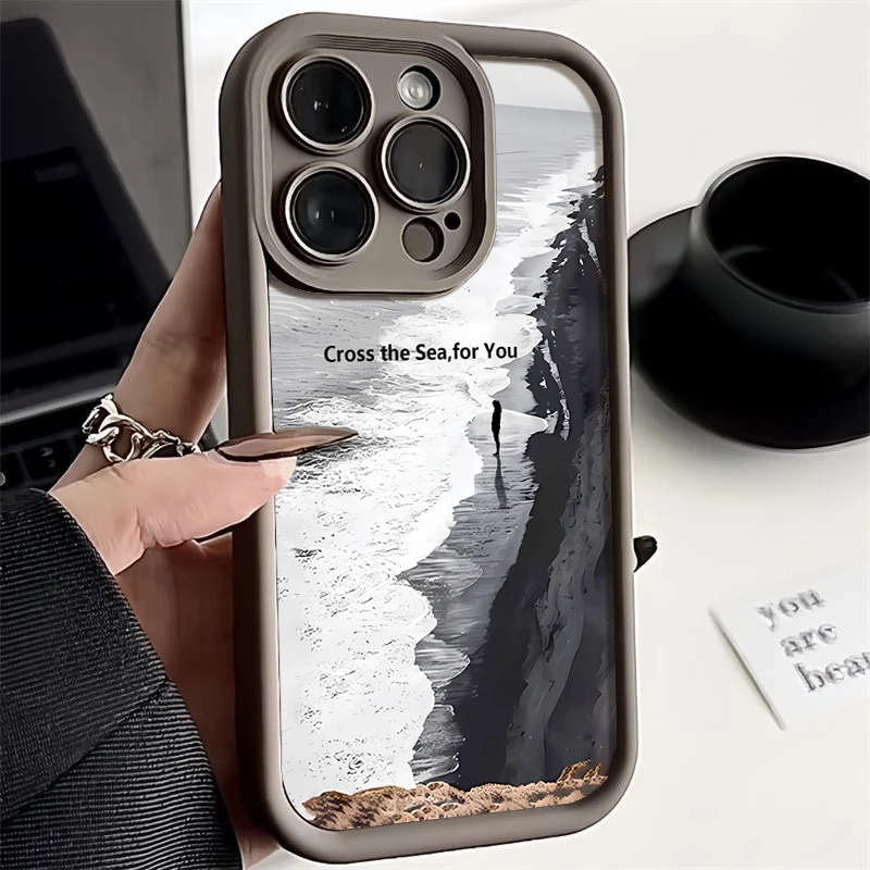 Artistic Patterns Soft Case For iPhone 16 15 14 Pro Max 16 15 Plus 14 13 12 11 Pro 7 8 XR XS Shockproof Bumper Phone Cover Coque