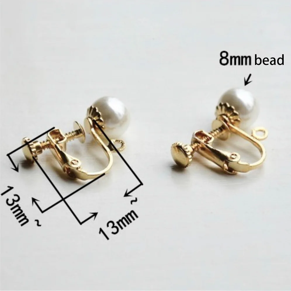 REGELIN 10 sztuk/partia ze stali nierdzewnej w kształcie litery U śruby ucha klip kolczyk ustawienia 8mm koralik bazy puste ramki Fit DIY ucha tworzenia biżuterii — zdjęcie 5