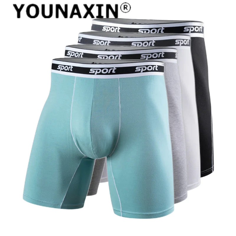

4 Pack Men's Long Leg Undies Underwear Boxers Briefs Sports Shorts Big Size Panties Plus Underpants Boy Knickers M L XL 2XL 3XL