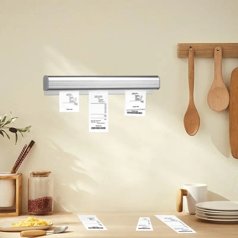 Ticket Holder For Restaurant Slide Wall Mounted Check Rack For Kitchen No Drilling Receipt Holder For Working Places Metal Bill