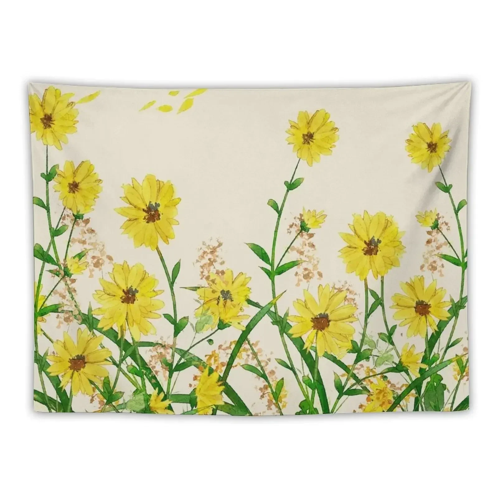 Yellow Wildflowers Tapestry Wall Hanging Wall Nordic Home Decor Tapestry