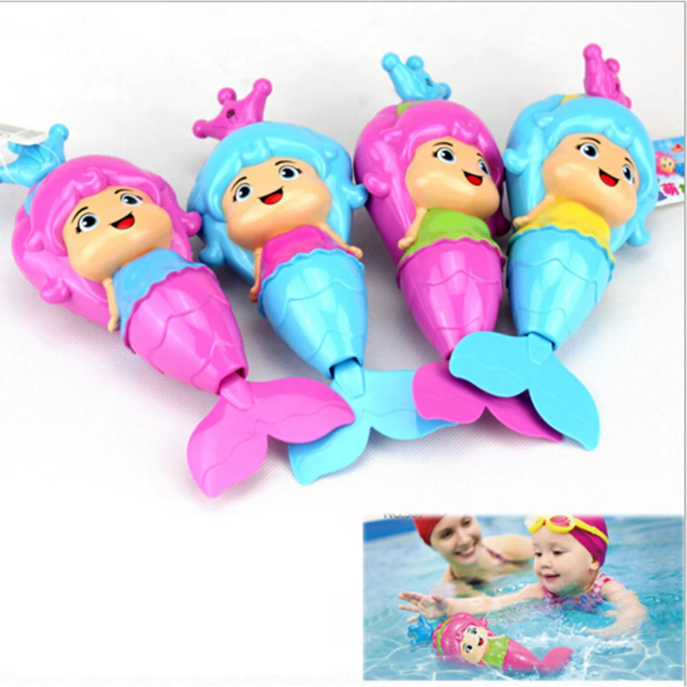 

New Bath Toy Cute Mermaid Clockwork Dabbling Floating Swimming Wound Up Water Play Cartoon Educationa Learning Bath Toys