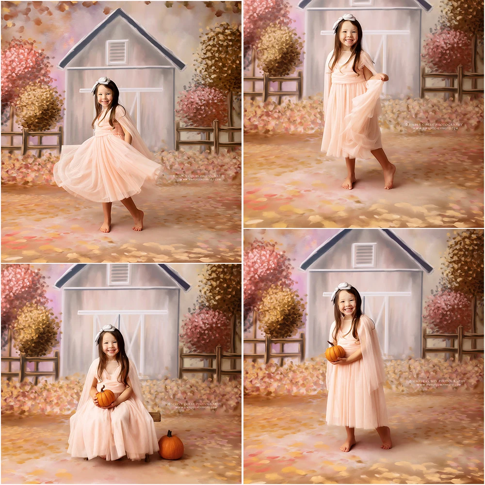 

Farm Autumn Harvest Photo Background Kids Birthday Cake Smash Photo Studio Props Pastel Fall Barn Barnyard Photography Backdrops