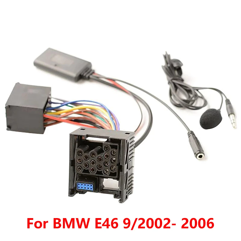 10Pin Radio samochodowe z Bluetooth 5.0 mikrofon AUX w 3.5MM Adapter przewodu Audio dla BMW E46 3 Series 2002-2006 business CD