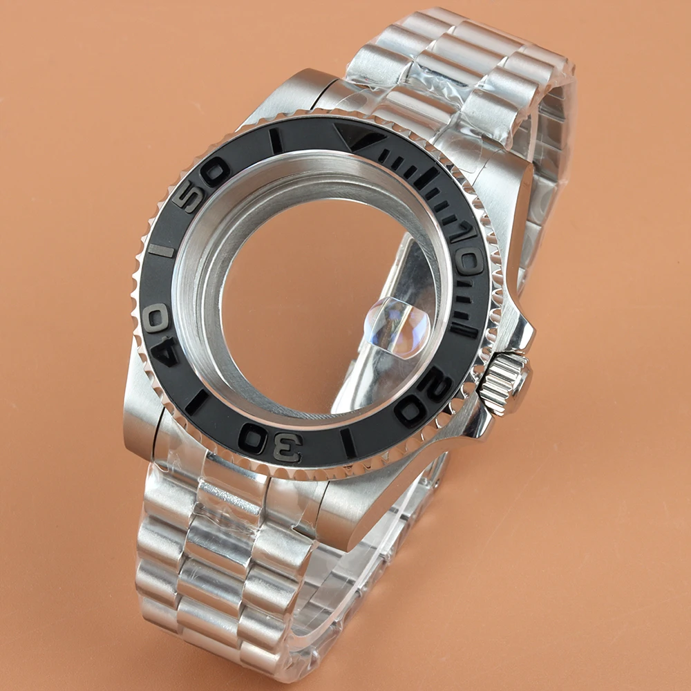 

Подходит для Yacht-master NH35 NH36 NH34 NH38 40 мм, корпус часов, сапфировое стекло, президентский браслет из нержавеющей стали 316L, детали мужских часов