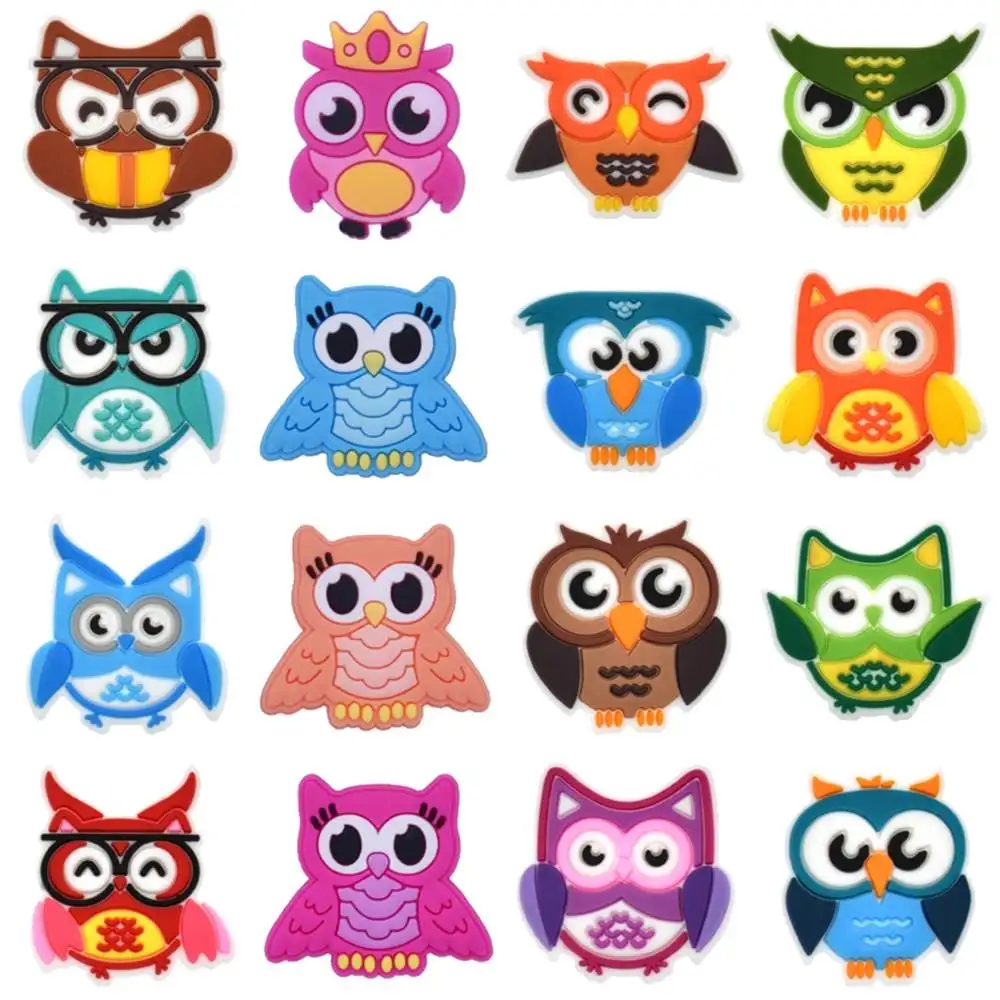 Owl Shoe Charms for Crocs Sandals Kids Clogs Pins Boy Girls Badges Men Jeans Women Decorations Buckle Shoes Accessories