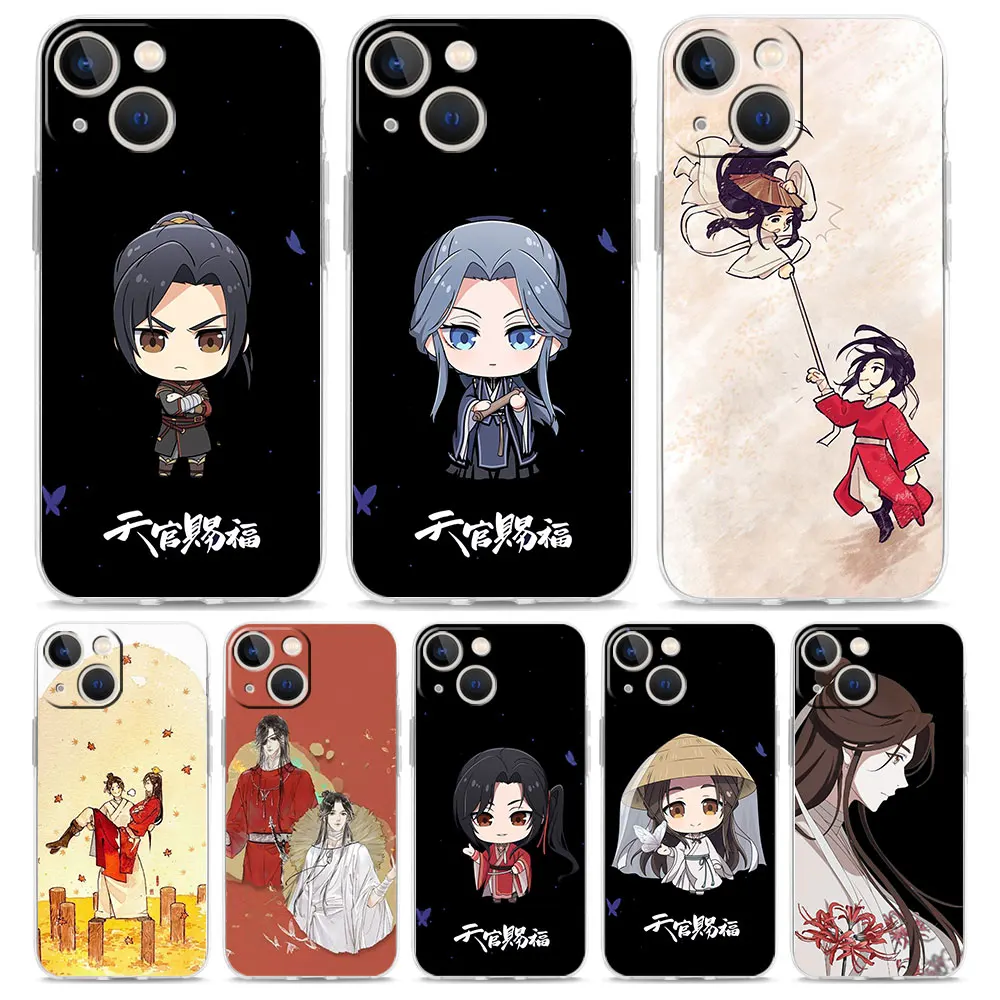 Phone Case For iPhone 15 14 13 12 11 Pro Max XS X XR 7 8 Plus Clear Shockproof Cover Heaven Official\'s Blessing Tian Guan Ci Fu