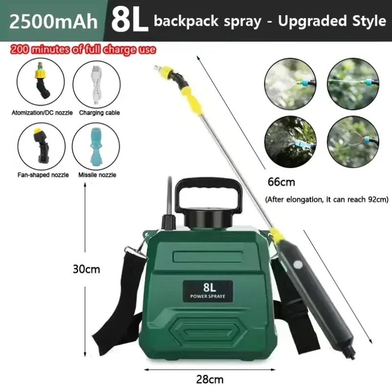 

New 8-liter agricultural spray, high pressure sprayer backpack type, electric irrigation disinfection pesticide spray