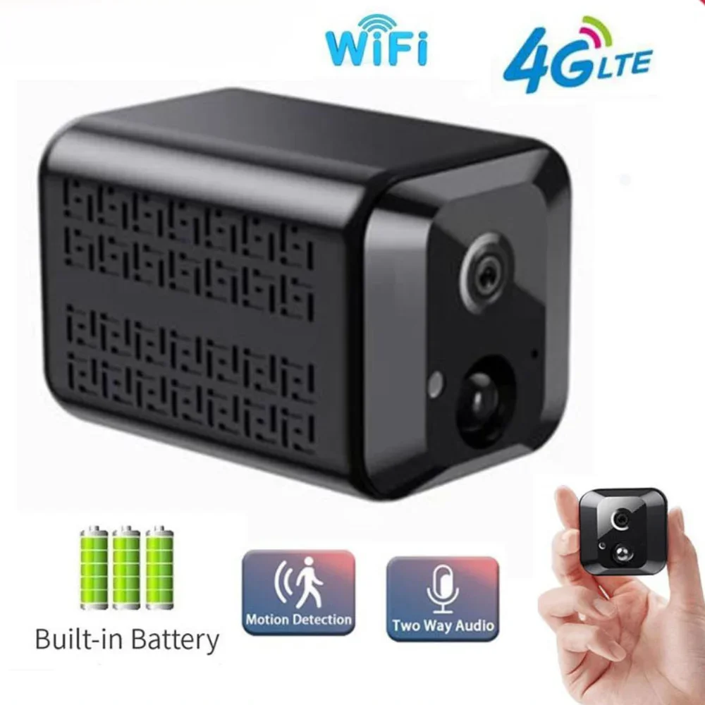 4MP 4G SIM Card Battery Mini WiFi Surveillance Camera With Battery Powered Camera IR Night Vision Security CCTV Small Camera