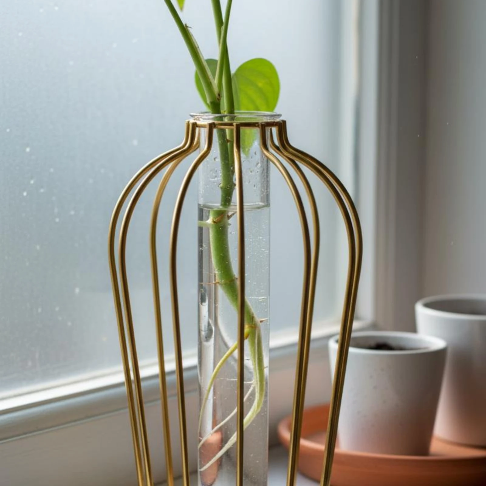 Art Craft Vase - Металлическая ваза-каркас из золотистой проволоки, легко