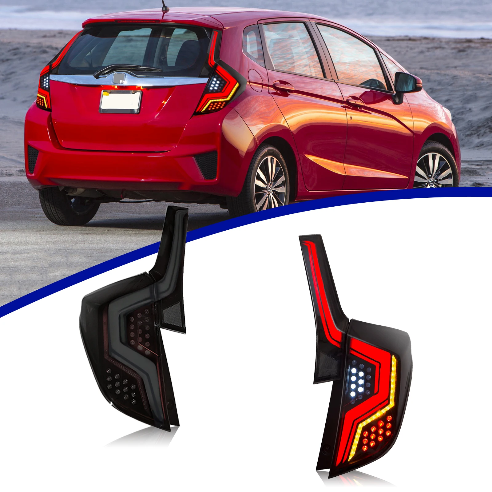 

Hot Selling for Fit Jazz Taillights, Dynamic Animation, Sequential Turn Signal Taillights