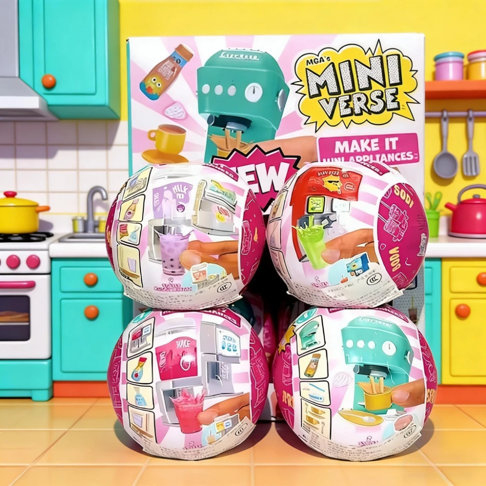 

Miniverse handheld small appliances juice milk tea coffee mini surprise food blind box balls toy beverage machines