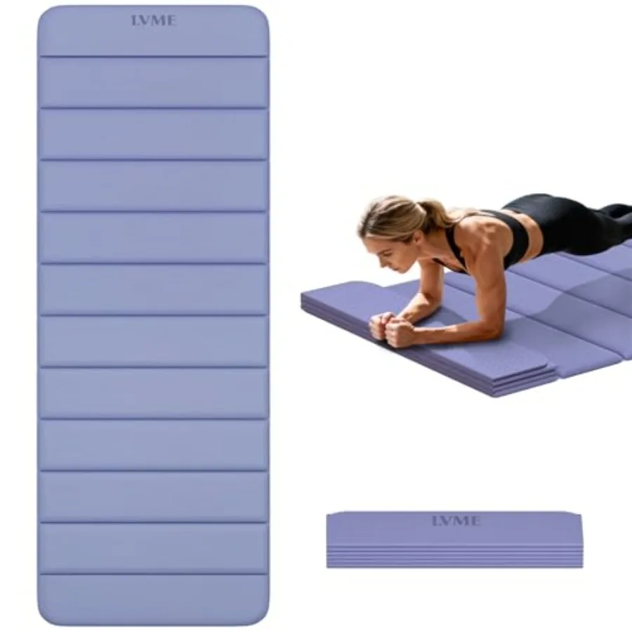 

Extra Thick Foldable Yoga Mat 10mm SGS Certified TPE Non-Slip No Smell 12-Fold Design for Ultra Portability and Easy Storage in