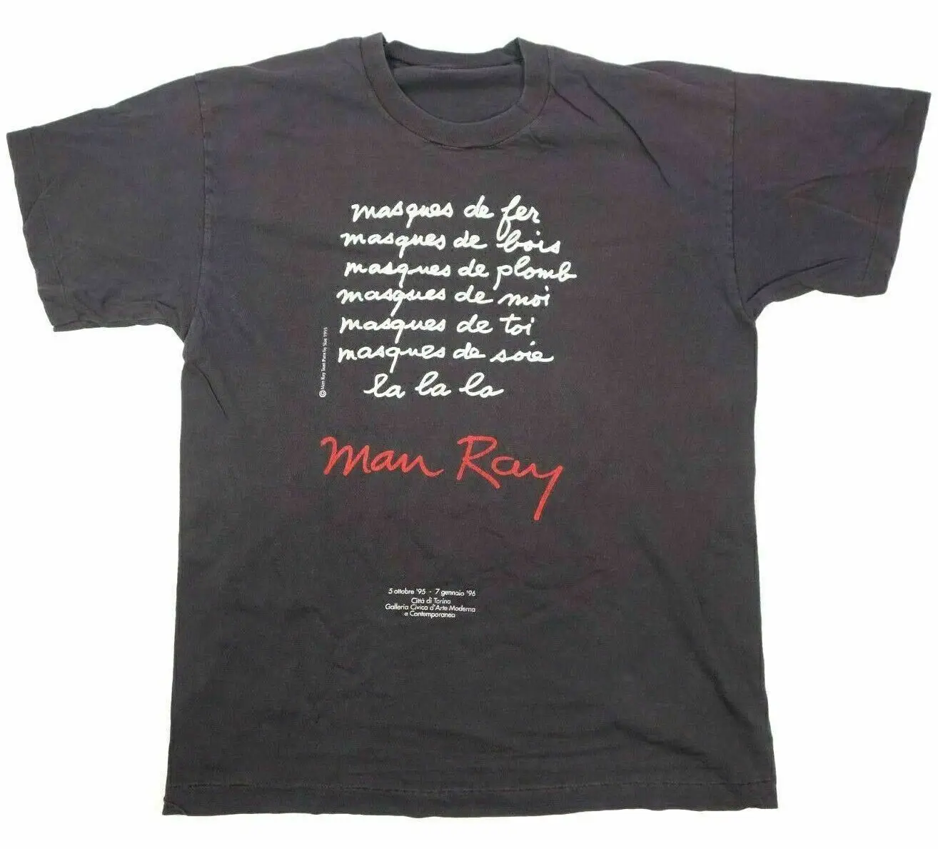 Man Ray Masques Vintage T Shirt Visual Torino Gallery Of Modern Art 1995 Medium