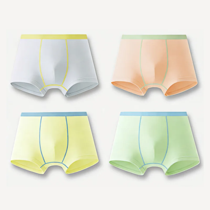 Sale New High Quality boy boxer Shorts Panties Kids children solid underwear 2-9y 4pcs students 100-160 boys clothes