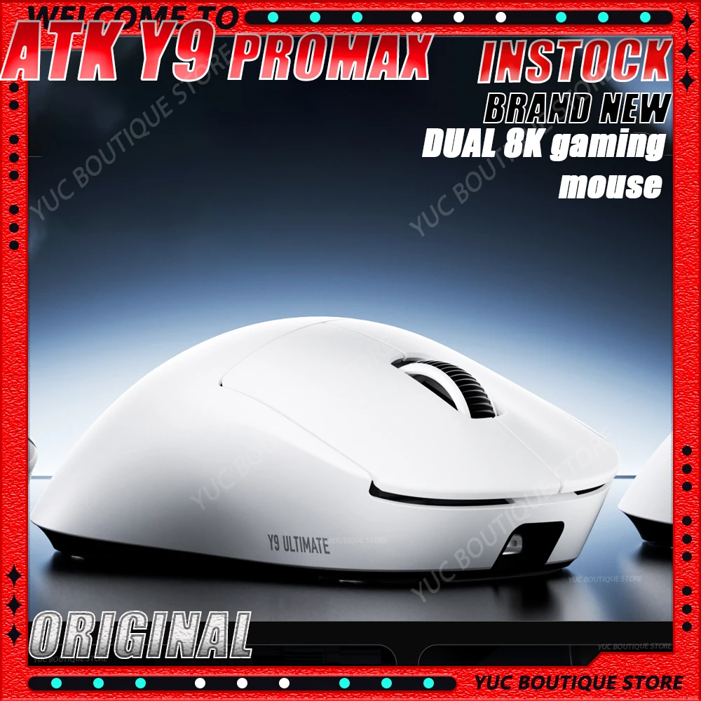 

Новая игровая мышь ATK Y9 Pro Max Ultimate PAW3950UItra Master Edition 8K, беспроводная, легкая, эргономичная, для киберспорта, индивидуальный аксессуар