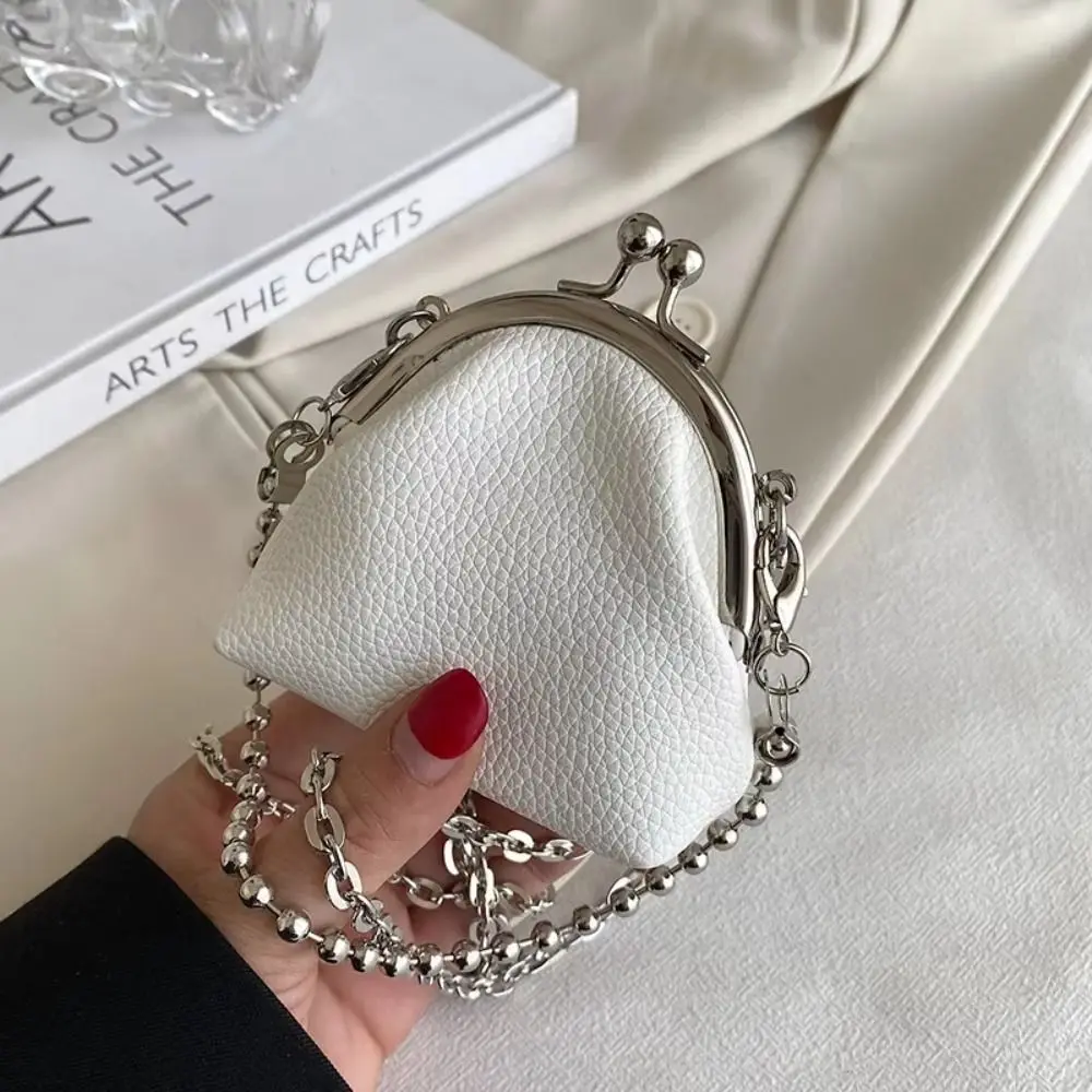 

Casual Pu Leather Metal Chain Crossbody Bag Chain Large Capacity Box Shoulder Bag Small Bag Purse Mini Lipstick Bag Women