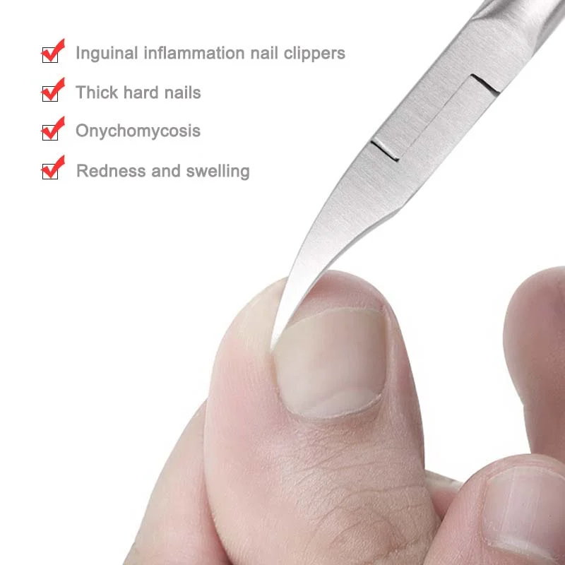 เล็บ Clippers ลบ Dead Skin แก้ไขเล็บคุด Toenail Cuticle กรรไกรตัดขอบหนา Pedicure Care Tool