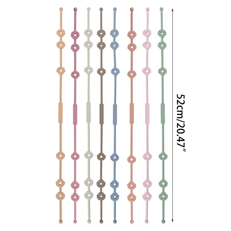 Nova corrente silicone cinta fixada para chupetas do bebê dentição brinquedo recém-nascido mordedor corrente titular do bocal