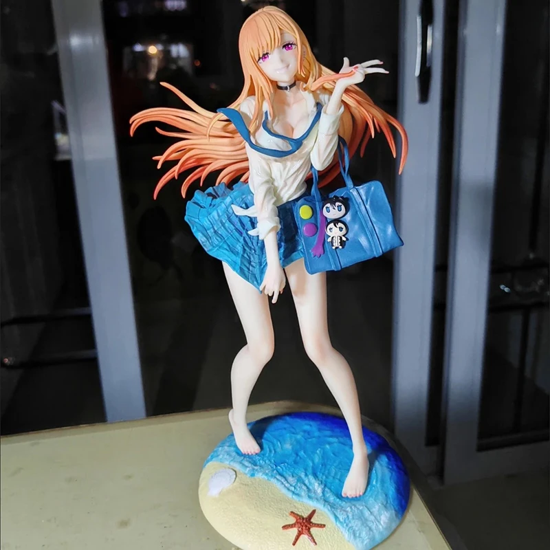 

28cm Kitagawa Marin Beach Ver PVC Figure My Dress Up Darling Anime Girl Collectible Model Desktop Decoration Toys Festival Gifts