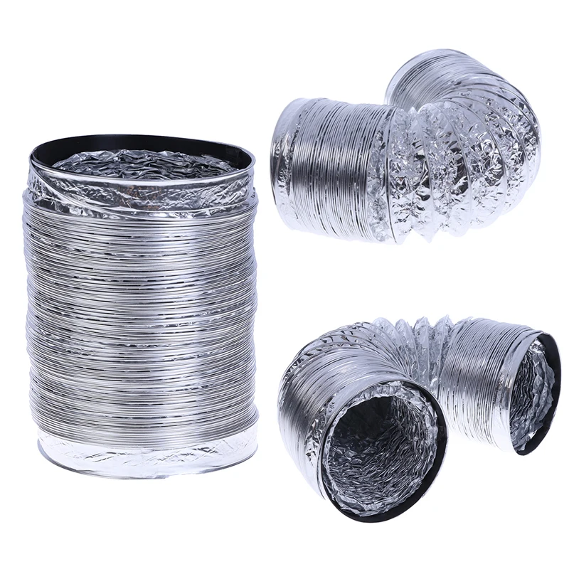 4 Inch 100mm Ventilator Pipe PVC Aluminum Tube Air Ventilation Pipe Hose Flexible Exhaust Duct 1.5M Air System Vent Bathroom