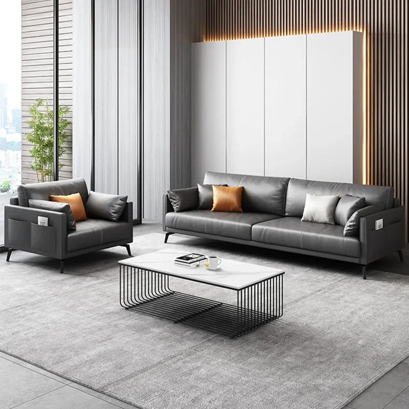 Modern, simple, office, sofa, coffee table, combination, business, reception