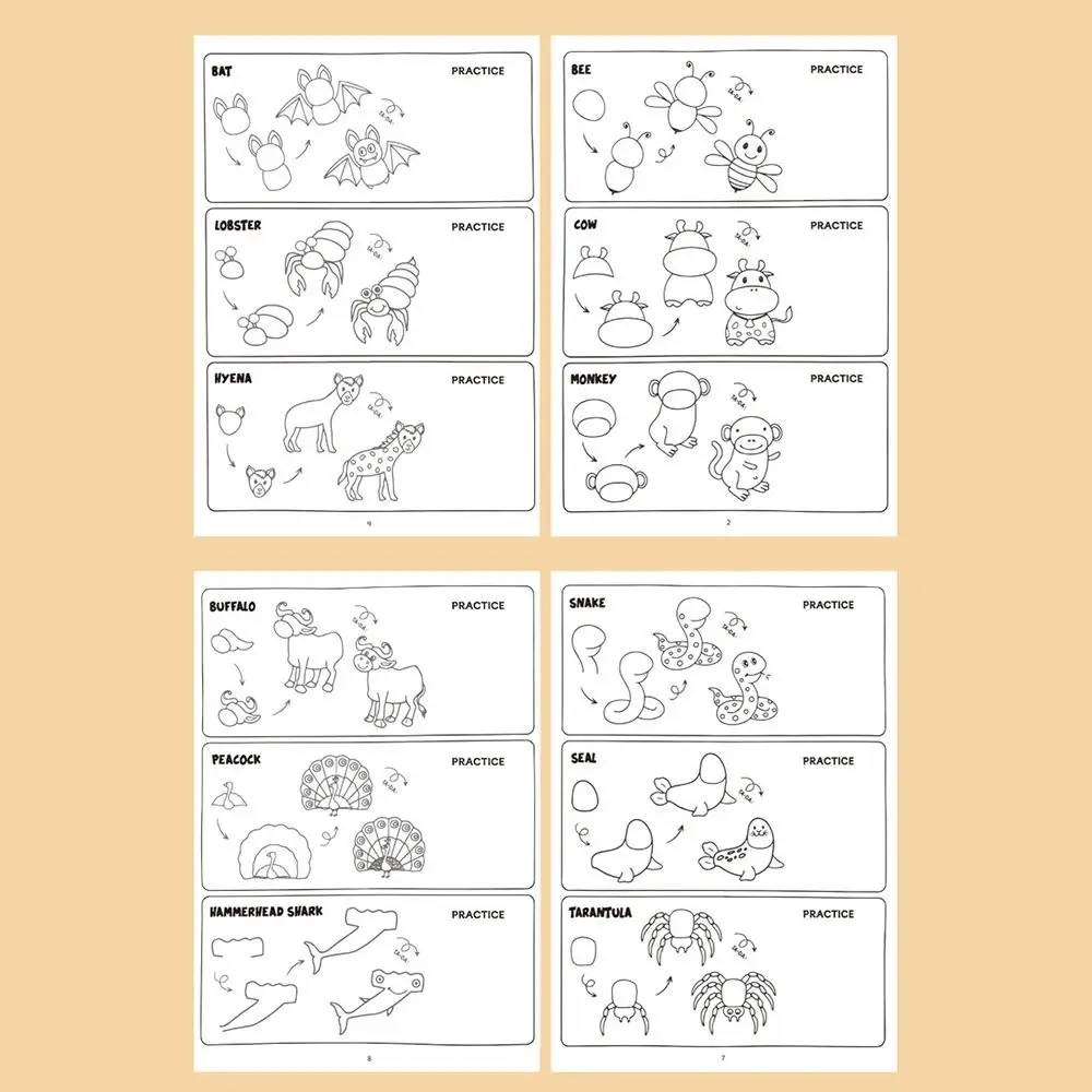 

How to Draw Animals Animals Drawing Book Step-by-Step Guide Illustrated Tutorials Step-by-Step Drawing Book Early Educational