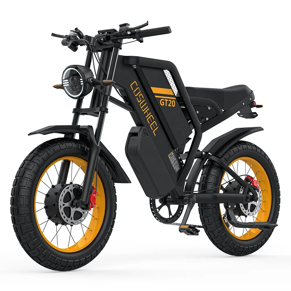 

3000W Electric Motorcycle Mountain Bike Rechargeable 20x4 Inch Big Wheel Size Dual Motor Electric Fat Bike