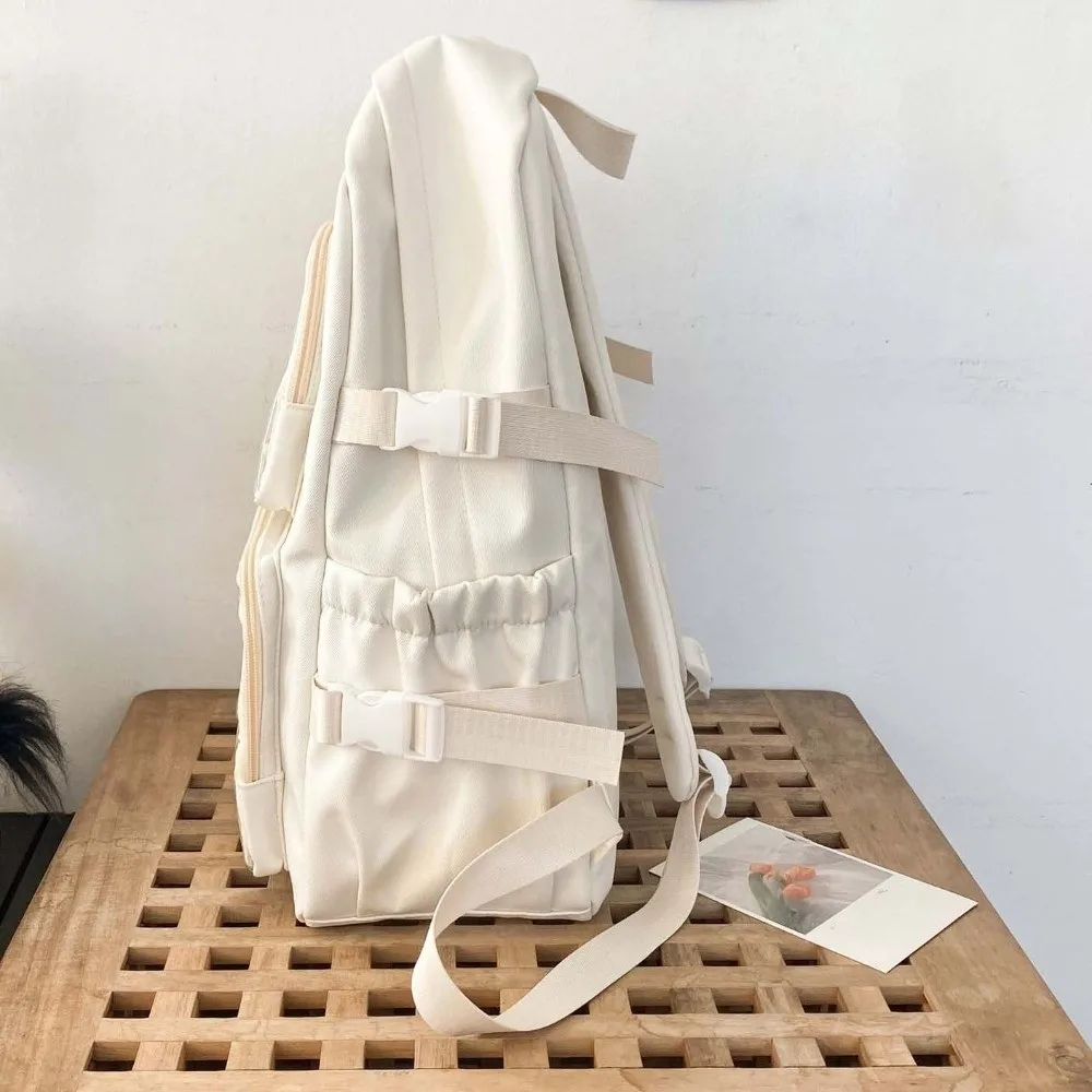 Einfarbiger Nylon-Ita-Rucksack, staubdicht, transparent, Schultasche für Schüler, strapazierfähig, kratzfest, großer Tagesrucksack. – Detail 10