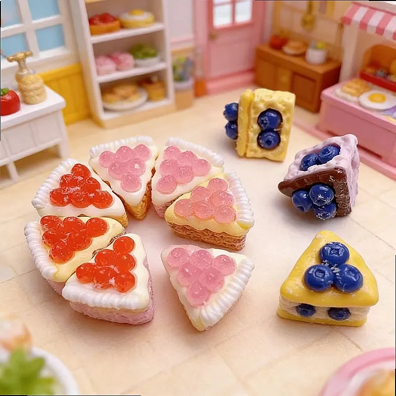 100pcs Kawaii Miniature Simulated Cake Bread DIY Accessories for Keychain Jewelry Dollhouse Kitchen Decor Craft view 3